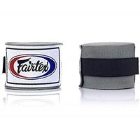 Fairtex HW2 Elastic Cotton Handwraps, 120' and 180" Full Length Hand Wraps-Many Colors (Gray, 180")