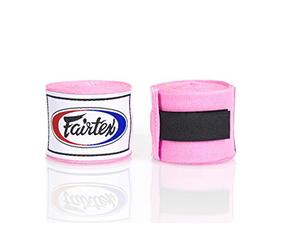 Fairtex HW2 Elastic Cotton Handwraps, 120' and 180" Full Length Hand Wraps-Many Colors (Pink, 180")