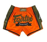 Fairtex Men's Boxing Shorts Training Martial Arts, Orange/Green, S