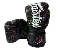 Fairtex Microfibre Boxing Gloves Muay Thai Boxing (Black/Painter, 14 oz)