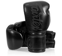 Fairtex Microfibre Boxing Gloves Muay Thai Boxing (Solid Black, 12 oz)