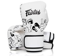 Fairtex Microfibre Boxing Gloves Muay Thai Boxing (White Graffiti, 14 oz)