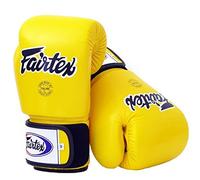 Fairtex Muay Thai Boxing Gloves BGV1 - Yellow Size 10/12/14/16oz Training & Sparring All Purpose Gloves for Kick Boxing MMA K1 Tight Fit Design, Yellow