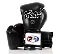 Fairtex Muay Thai Boxing Gloves BGV9 - Heavy Hitter Mexican Style - Minor Change Black with Yellow Piping 12 14 16 oz. Training & Sparring Gloves for Kick Boxing MMA K1
