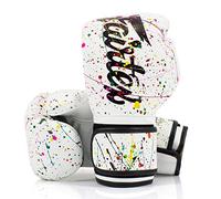 Fairtex Muay Thai Boxing Gloves The Painter White-Black Unique BGV14PT, 12oz
