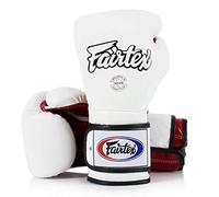 Fairtex Muay Thai Boxing Gloves White-Red Mexican Style BGV9, 14oz