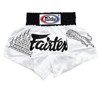 Fairtex Muay Thai Boxing Shorts Traditional Styles (White, Large)