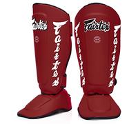 Fairtex Muay Thai Shin Guards SP7 Detachable In-Step Shin Pads (AKA "Twister") Shin Protection for Muay Thai MMA K1 (Red, Small)