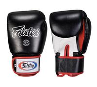 Fairtex Muay Thai Style Training Sparring Gloves, 14 oz, Black/White