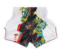 Fairtex Slim Cut Muay Thai Boxing Shorts - BS1908 (White - Satoru, Small)