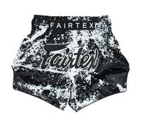Fairtex Slim Cut Muay Thai Boxing Shorts, Grunge Black, Medium