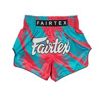 Fairtex Slim Cut Muay Thai Boxing Shorts, Pink/Blue, Medium