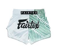 Fairtex Slim Cut Muay Thai Boxing Shorts, Racer White, X-Large