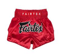 Fairtex Slim Cut Muay Thai Boxing Shorts, Red Diamond, Large