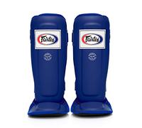 Fairtex SP3 Pro Style Shin Guards, In-Step Double Padded Protector (Blue, Large)