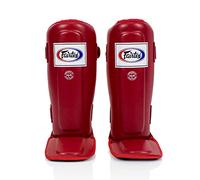 Fairtex SP3 Pro Style Shin Guards, In-Step Double Padded Protector (Red, Medium)