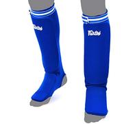 Fairtex SPE1 Kickboxing MMA Muay Thai Padded Elastic Training Sparring Shin Pads One Size Fits All (Blue)