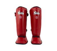 Fairtex SPK9 Youth Muay Thai Kickboxing Shin Guards for Kids (Red, 8-10yrs)