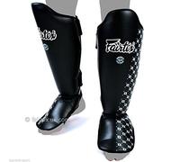 Fairtex Thai Boxing Shin Guards - Muay Thai Shin Pads - Black SP5, XL