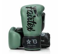Fairtex x Booster BG V2 Real Leather Boxing Gloves Dark Green/Black