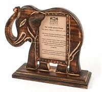 Fairtrade Elephant Shape Mango Wood Free-Standing Picture/Photo Frame Hand-carved India