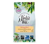 Fairtrade Organic Coffee Beans 200g - Strong Medium Dark Roast Espresso - Shade Grown Bird Friendly Certified - Bird And Wild - Strength 4 - Donation to RSPB - All Coffee Machines - 100% Arabica
