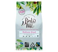 Fairtrade Organic Ground Coffee 200g - Medium Roast - Ideal For French Press Cafetiere Filter Drip V60 Aeropress - Shade Grown Bird Friendly Certified - Bird and Wild - Donation to RSPB - Strength 3
