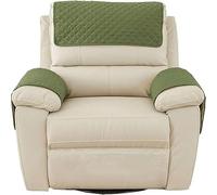 Recliner Armchair Headrest Slipcovers - Nonslip Waterproof Armrest Cover for Leather Sofa Couch Protector (Color: Army Green, Size: 1 Seater S)