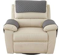 FAiruo Armrest and Headrest Cover for Sofa, Recliner Chair, Leather Couch - Nonslip Waterproof Protector(Dark Grey,1 Seater Sofa/3-Piece)