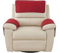 Armrest and Headrest Cover for Sofa, Recliner Chair, Leather Couch - Nonslip Waterproof Protector (Color: Red, Size: 1 Seater/3-P)