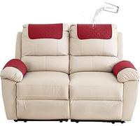 Recliner Armchair Headrest Slipcovers - Nonslip Waterproof Armrest Cover for Leather Sofa Couch Protector (Color: Red, Size: 2-Seater Sofa/4-Person)
