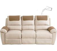 FAiruo Armrest and Headrest Cover for Sofa, Recliner Chair, Leather Couch - Nonslip Waterproof Protector(Camel,3-Seater Sofa/5-Piece)