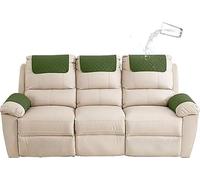 Sofa Armrest Cover Headrest Cover Recliner Chair Arm Cover Sofa Headrest Slipcovers Nonslip Waterproof Armchair Cover for Recliner Leather Sofa Couch Protector ( Color : Army green , Size : 3-Seater S