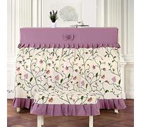 FAiruo Piano Dust Cover Fabric Cotton And Linen Embroidered Piano Cover Double Open Curtain Piano Cover Lace Decoration Bags, Covers & Cases (Color : Purple_One Size)