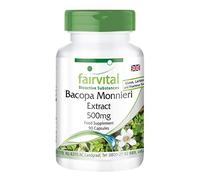 Fairvital | Bacopa Monnieri Extract 500mg, Brahmi, Vegan, Without Magnesium Stearate, 90 bacopa Capsules