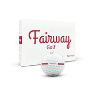 Fairway Golf Par Tour Golf Balls, 2-Piece Distance Ball, 92 Compression, Durable Surlyn Cover, Low-Spin Straight Flight, Alignment Aid, White, Dozen (12)