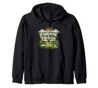 Fairway To Heaven Golf - Vintage Retro For Golfers Man Cave Zip Hoodie