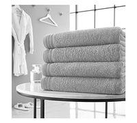 FAIRWAYUK 4-Piece Hand Towels Set - Premium 100% Egyptian Cotton, Ultra Soft and Highly Absorbent, 500 GMS 50x80cm, Extra Large Thick, Hotel Spa Quality Hand Towel, Silver