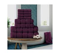 FAIRWAYUK 8-Piece Towels Bale Set for Bathroom, Ultra Soft Premium Quality Water Absorbent Towel Gift Sets, 100% Egyptian Cotton, 4x Face 2x Hand 2x Bath Towels, Purple
