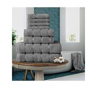 FAIRWAYUK 8-Piece Towels Bale Set for Bathroom, Ultra Soft Premium Quality Water Absorbent Towel Gift Sets, 100% Egyptian Cotton, 4x Face 2x Hand 2x Bath Towels, Silver