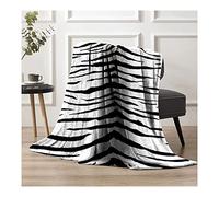 FAIRWAYUK Animal Skin Print Throw Blanket, Luxury Faux Fur Super Soft Fleece Blankets for Sofa Bed Settees, Extra Large, Warm Cosy, Zebra Skin Grey, Double