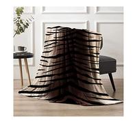 FAIRWAYUK Animal Skin Print Throw Blanket, Luxury Faux Fur Super Soft Fleece Blankets for Sofa Bed Settees, Extra Large, Warm Cosy, Tiger Skin Natural, Double