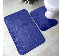 FAIRWAYUK Bathroom Mat Sets 2 Piece - Memory Foam Pedestal Set Non Slip, Super Soft Water Absorbent Toilet Bathroom Rug Sets, Microfibre Large Bathmat