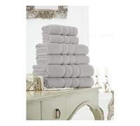 FAIRWAYUK Egyptian Cotton Bath Sheets Pack of 2-550 GSM, 100% Egyptian Cotton Ultra Soft Highly Absorbent Towels Bath Sheets (90x140cm), Extra Large Quick Dry, Silver