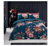 FAIRWAYUK Floral Bedding Sets - 3 Piece King Size Duvet Cover with Matching Pillowcase. Soft Printed Reversible Quilt Covers, Poly Cotton, Button Closure, Teal, 230x220cm