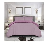 FAIRWAYUK Lilac and Mauve Bedding Set, 2 Piece Ultra Soft Reversible Quilt Covers, Single Duvet Cover Sets, Microfiber Premium Quality, Plain Dye Bed Linen, 137x200cm