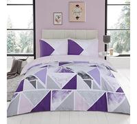 FAIRWAYUK Mila Purple Duvet Cover Set Double, Quilt Bedding With Pillowcase, Ultra Soft, Easy Care