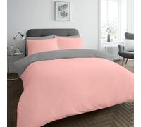 FAIRWAYUK Plain Microfibre Bedding Duvet Cover Set with Pillowcase (Blush Pink, Double)
