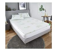 FAIRWAYUK Quilted Bamboo Mattress Topper 4cm Thick, Deep Fitted Anti Allergy Memory Foam Toppers, Ultra Soft, Double Bed Size (Double)