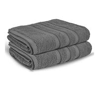 FAIRWAYUK Towels Bath Sheets - 2 Pack Egyptian Cotton Luxury Water Absorbent 550 GSM - 90X140CM (Charcoal, Bath Sheet (2PK)